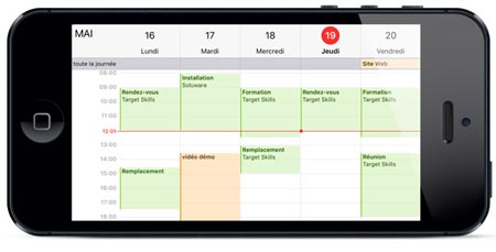 aper�u calendrier iPhone