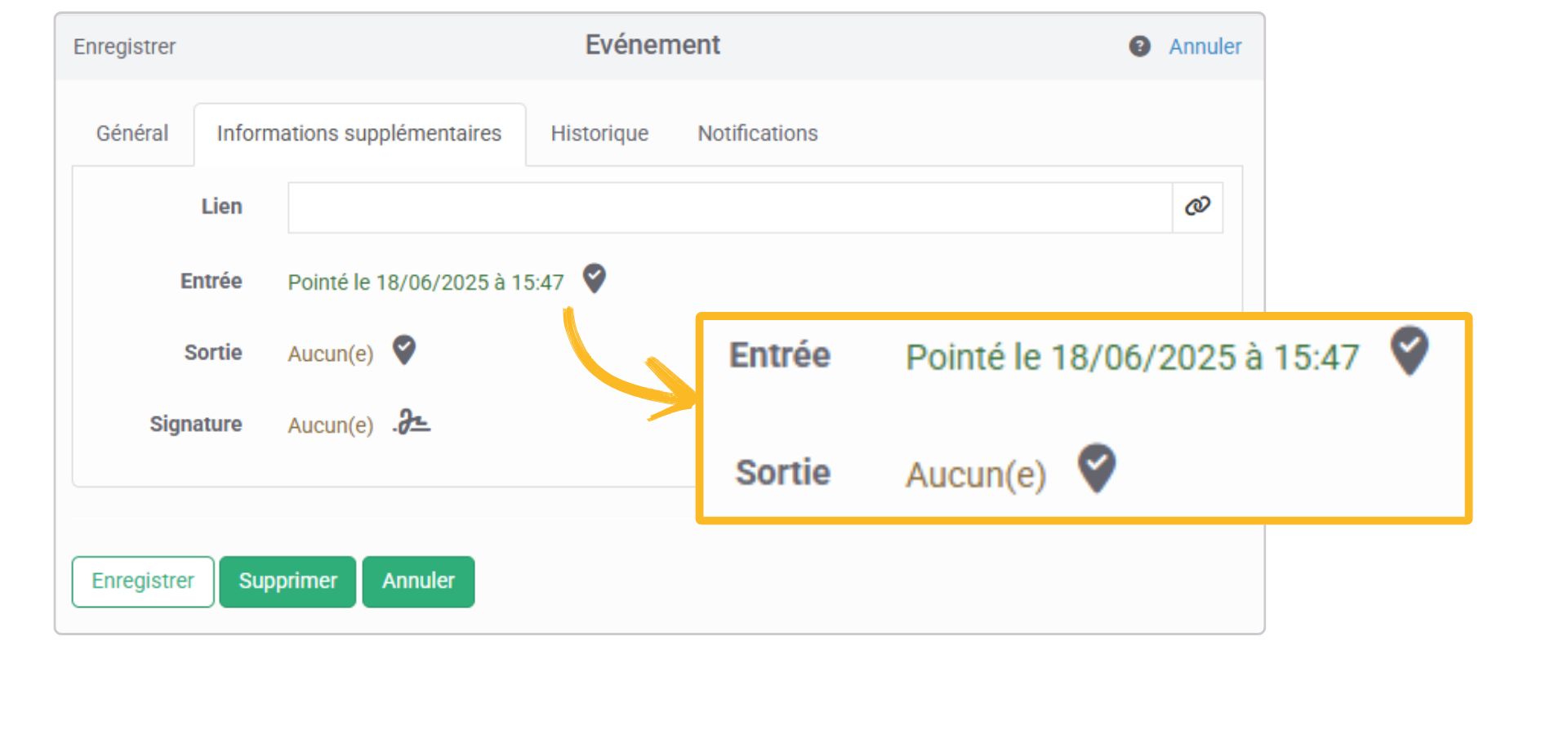 Pointage avec g�olocalisation