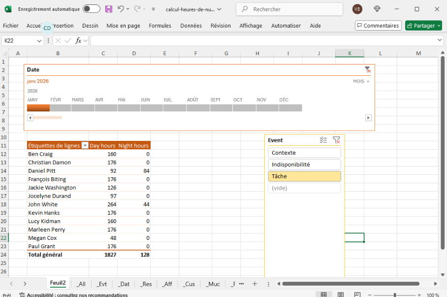 Mod�le de Calcul des Heures de Nuit