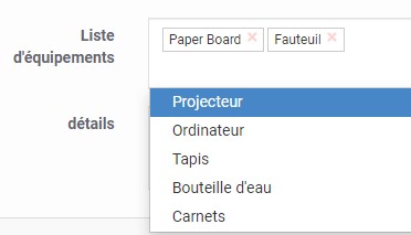 Nouveau type de champ personnalis�: Choix multiple