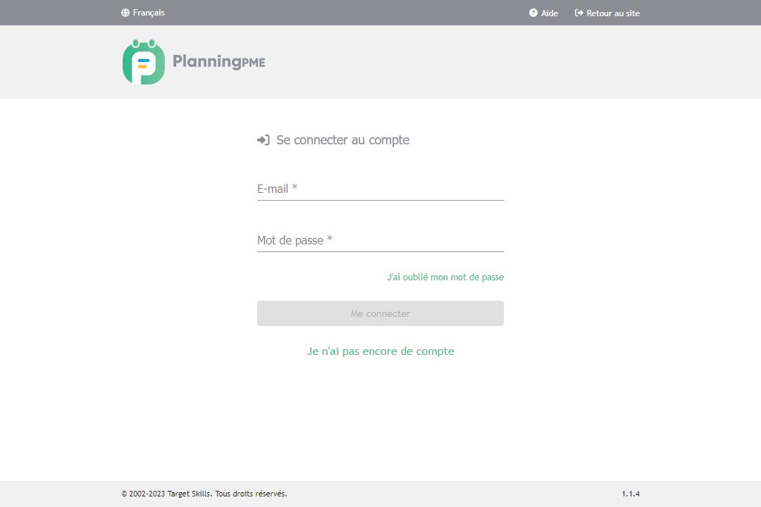 Acc�s au compte PlanningPME