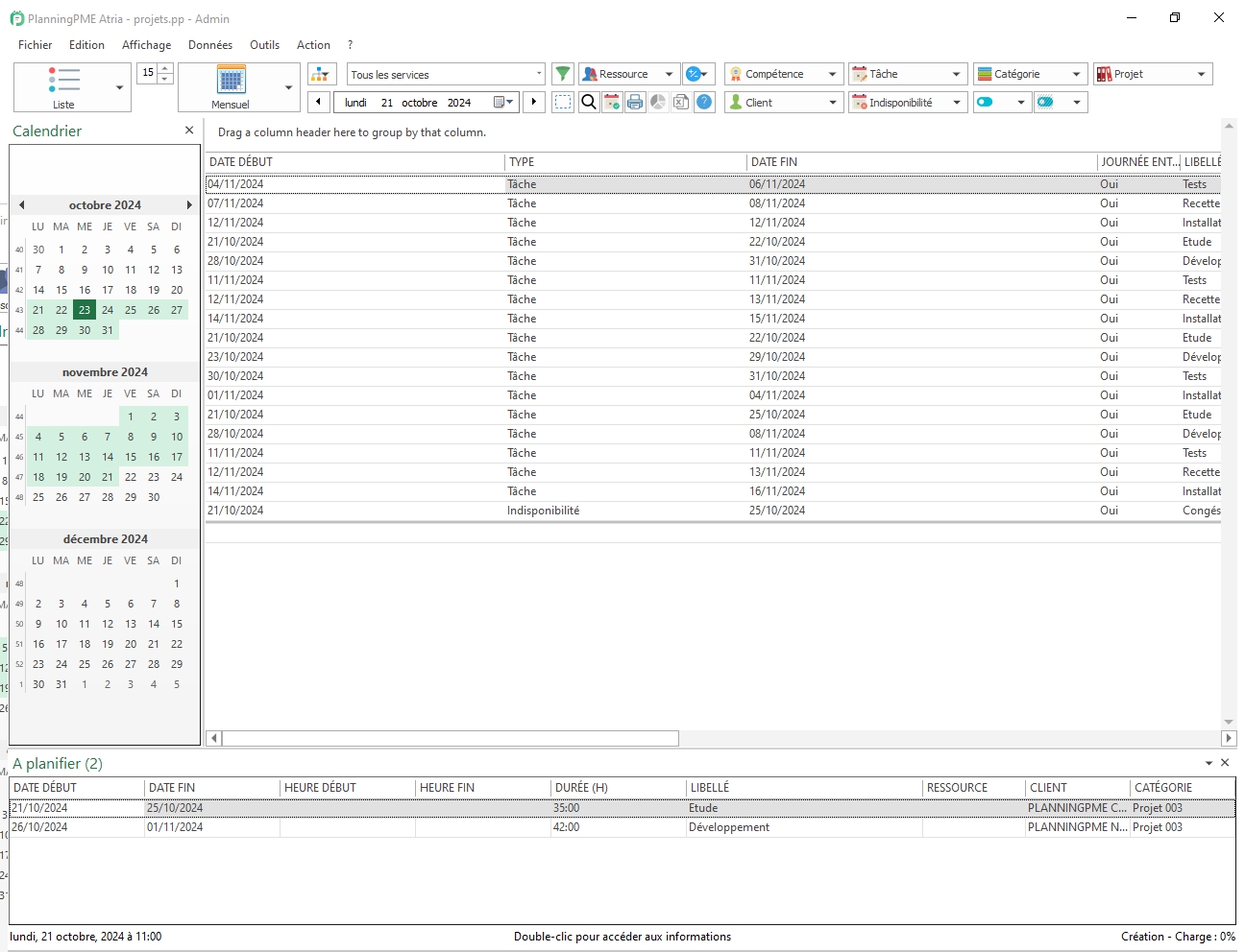 du client&nbsp;: PlanningPME