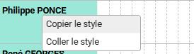 Dupliquer le style des couleurs Dupliquer le style des couleurs