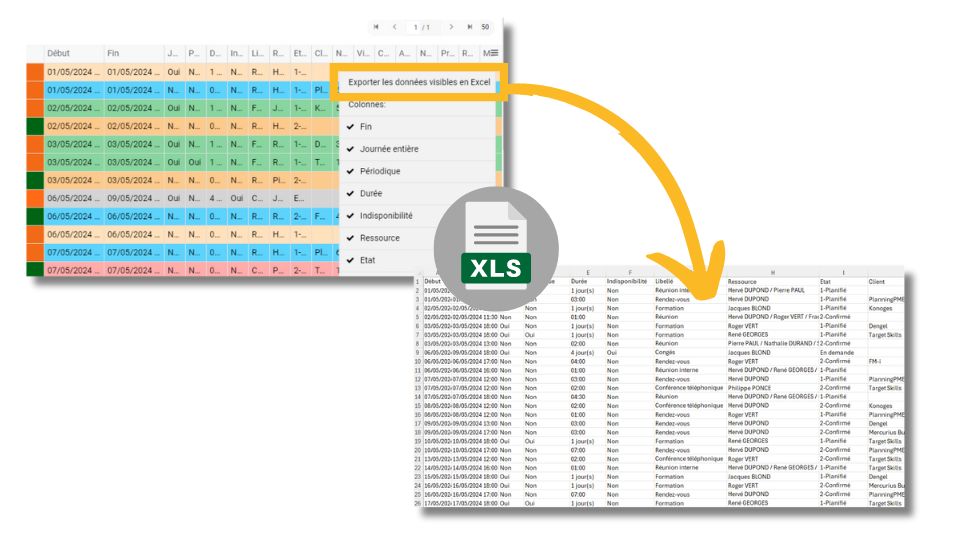 Exporter les donn�es vers Excel depuis la vue liste et les autres listes
