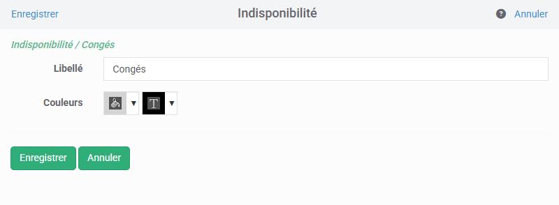 Personnalisez votre liste d'absences, cong&eacute;s et autres indisponibilit&eacute;s