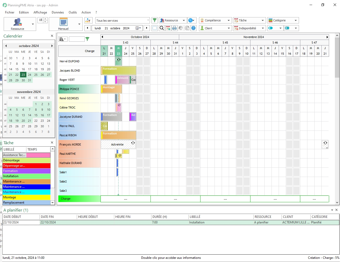 Planning mensuel