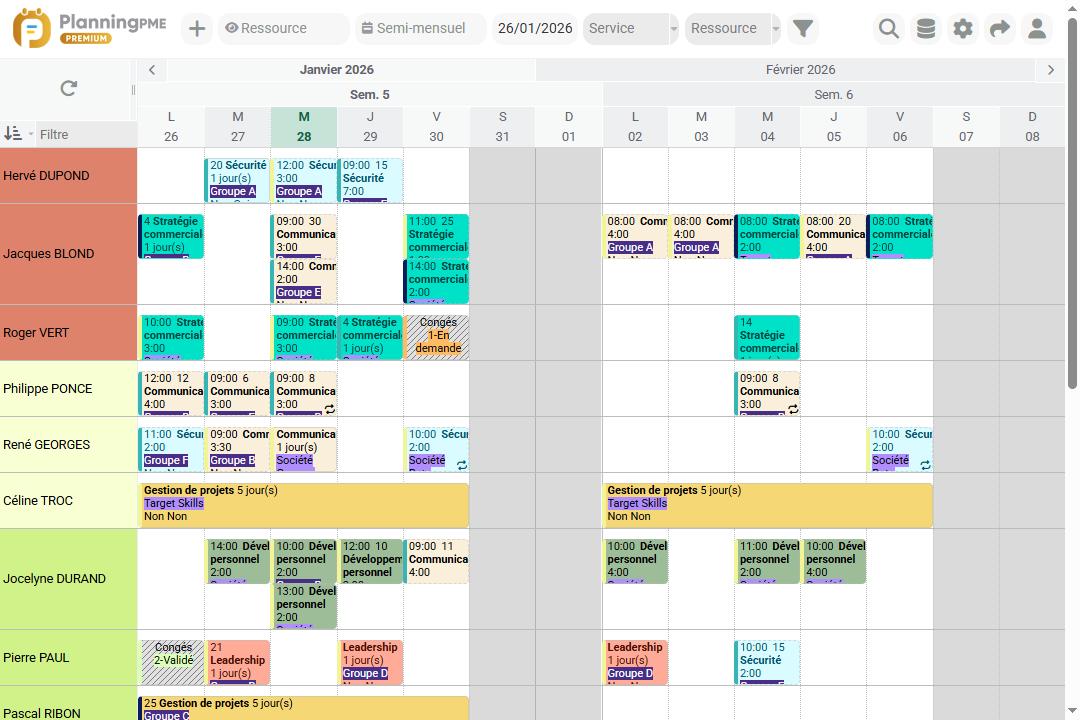 Planning des formations