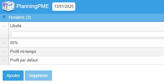 Profils horaires Profils horaires